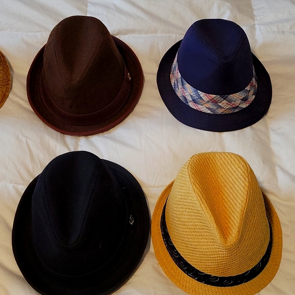 8 fedora style hats of various textures and colors - Picture 2 of 2